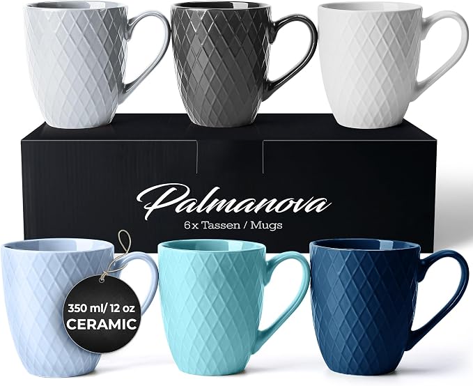 MIAMIO - Coffee Mugs Set of 6 - Palmanova Collection | Modern matte ceramic mug by MIAMIO