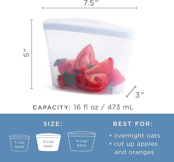 Stasher Premium Reusable Silicone Food Storage Bowl, 2-Cup | Food-Safe Silicone - Image 5
