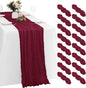 16 Pack Burgundy Cheesecloth Table Runners 20x120 Inch Gauze Table Runner 10FT by Yorcari