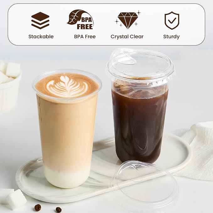 16 oz Round Bottom Clear Plastic Cups - Image 3