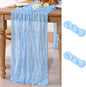2 Pack Baby Blue Cheesecloth Table Runner 10ft Baby Shower Table Decor | by MLMC