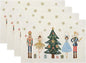 Merry Christmas Placemats 12x18 Inches Set of 4,Christmas Nutcracker Decorative Rectangle Winter Decoration Table Mats for Party, Home Kitchen,Dining Table Decoration