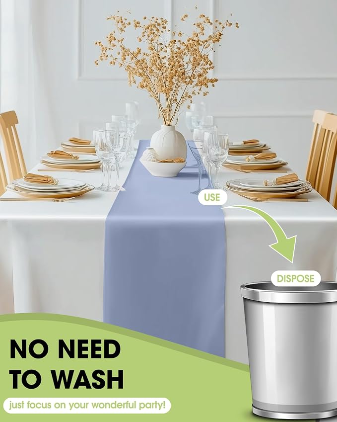 Pureegg Plastic Table Runners Disposable 12 Pack, 14 x 108 Inch Table Runner - Image 4