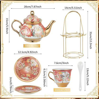 Zhehao 20 Pcs Porcelain Tea Set - Image 2