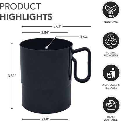 Party Essentials 8-Ounce Hard Plastic Coffee Cup/Tea Mug - Image 2