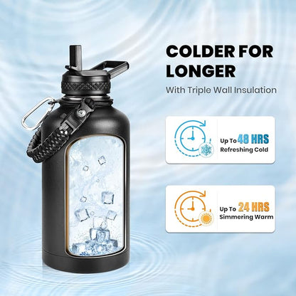 RAYMYLO Insulated Water Bottle 64 oz, Triple Wall Vacuum Stainless Steel | - Image 2