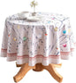 Maison d' Hermine Table Cloth Round Table 100% Cotton 69 Inches Fall Tablecloth Reusable Everyday Use for Thanksgiving Christmas Decorations Dining Farmhouse Party (Fairy Christmas)