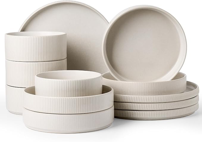 Famiware Star Stoneware Dinnerware Sets, 12-Piece Dishes by Famiware