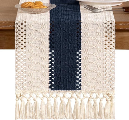 Boho Table Runner Summer Farmhouse Rustic Dining Dresser Scarf Home Decor | - Image 5