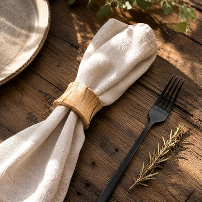 Wooden Napkin Rings, farmhouse or boho décor, Thanksgiving, handcrafted artisan - Image 5