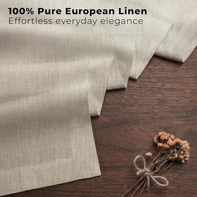 Classic Linen™ by D'Moksha Natural Table Runner 120 Inches Long, 100% Pure Linen - Image 2