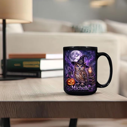 Hyturtle Personalized Halloween Owl Mug, Custom Name Gift - Image 6
