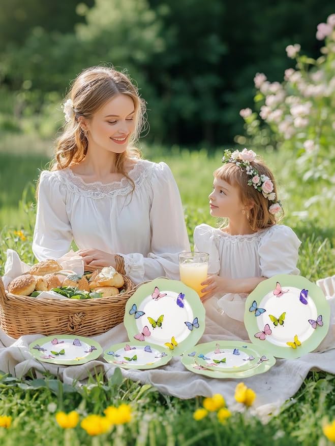 20PCS Green Butterfly Plates - Image 3