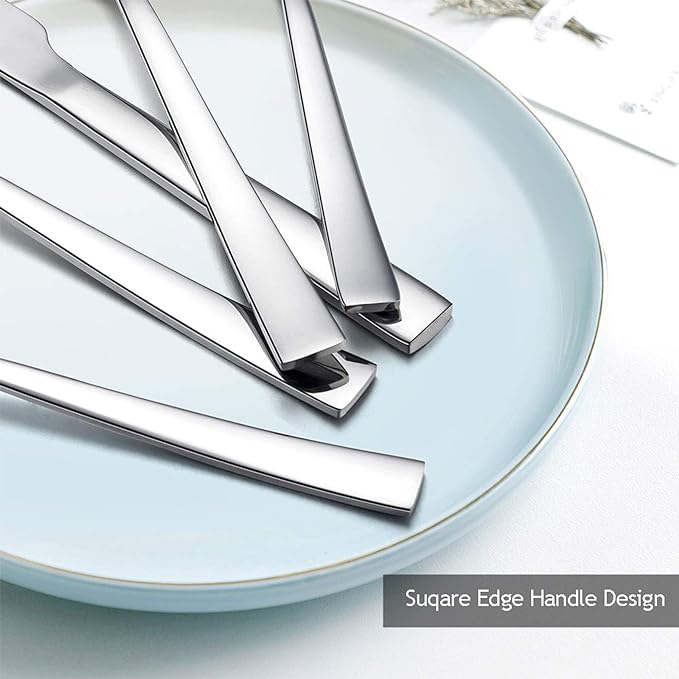 E-far 60-Piece Silverware Set, Stainless Steel Flatware Set Service - Image 4