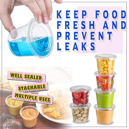 VITEVER Portion Cups With Lids, Small Plastic Containers, Airtight and - Image 2