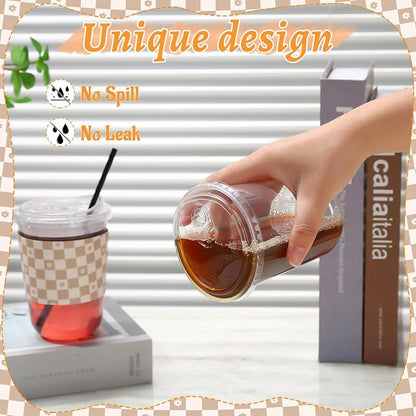 50 Sets 16 Oz Clear Plastic Coffee Cups - Image 4