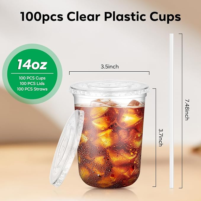 100 Pack 14 oz Plastic Cups - Image 4
