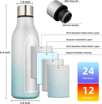 BJPKPK 18oz Insulated Water Bottle, Stainless Steel Bottle - Image 3