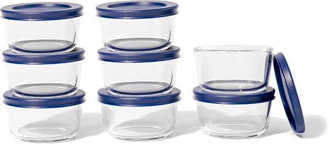 16-Piece Glass Food Storage Containers Set | 7-Ounce, Leakproof | Microwave - Image 3