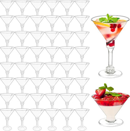 50 Pack 5 oz Plastic Martini Glasses by Alaeseje