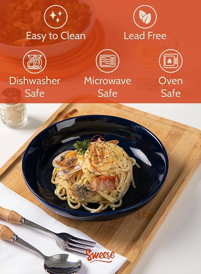 Sweese 22oz Porcelain Pasta Bowls Set - Image 3