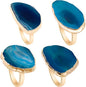 Gold Napkin Rings Set of 4 Natural Agate Slice Christmas Napkin Ring Dinner by Kindoodos
