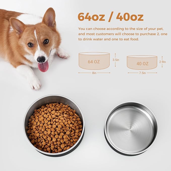WENBOKMIN Dog Bowl, Stainless Steel Food and Water Bowl, Dishwasher Safe - Image 2