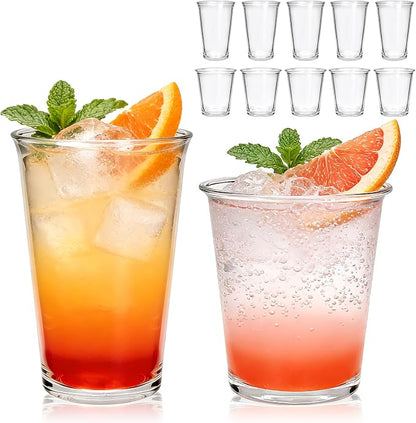 12 Pack Highball Glasses Set, 12 oz & 10 oz Stackable Thick Glass Cups | by Mapoxy
