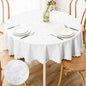 Smiry Round Table Cloth, Waterproof Heavy Duty Vinyl Tablecloths, Wipeable Washable Table Cover for Kitchen and Dining Room (White, 60" Round)