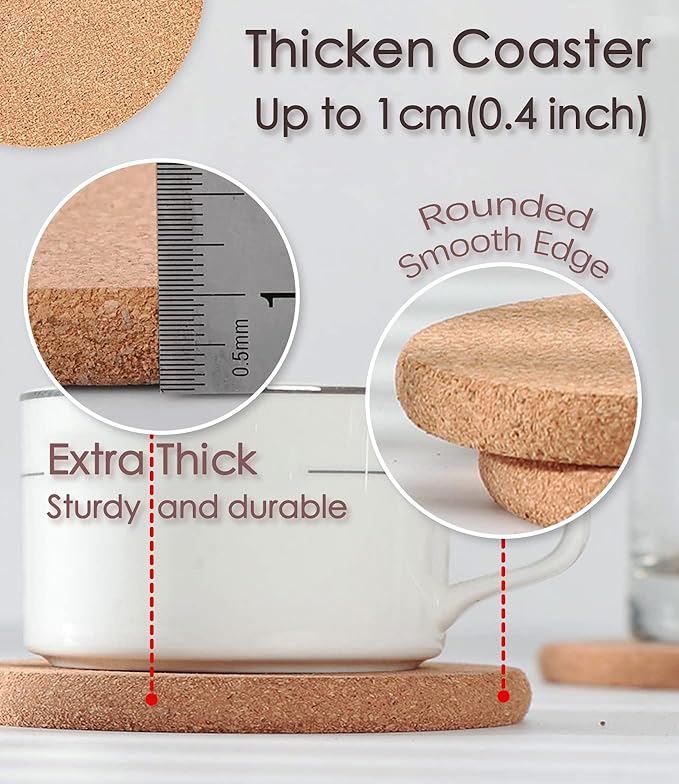 Cork Trivets for Hot Dishes, Hot Pots and Pans, 8 Inch 8 Pcs | High Density - Image 5