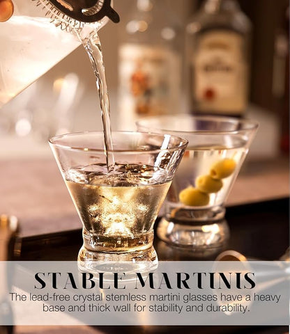 Martini Glasses Set of 6, 8oz Coupe Cocktail Glasses - Image 2