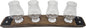 Barrel Stave Premium 4 Glass Whiskey Flight Serving Tray with Glencairn Glasses, Dark Walnut