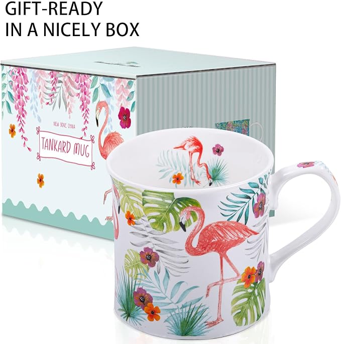 Flamingo Coffee Mug, 12oz New Bone China Tea Mug, Birthday & Summer Gift - Image 5