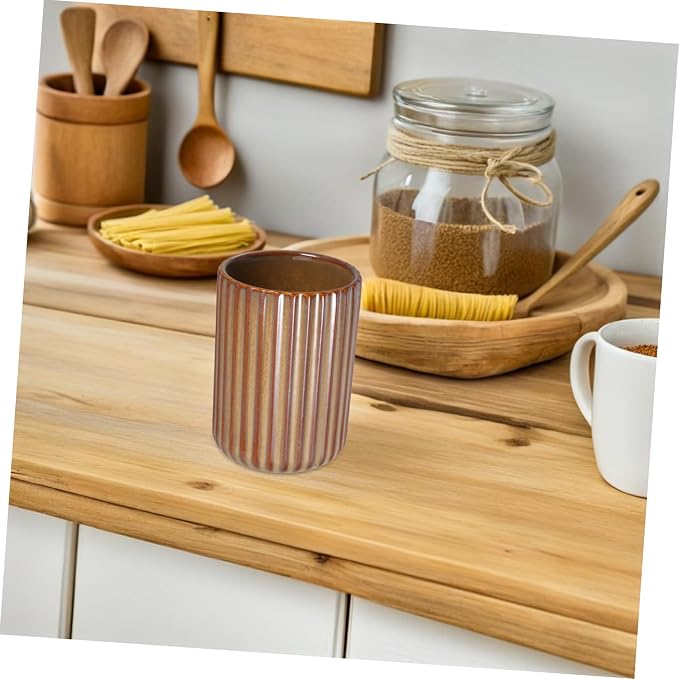 Retro Ceramic Water Mug Vintage Striped Drinking Cup - Image 8