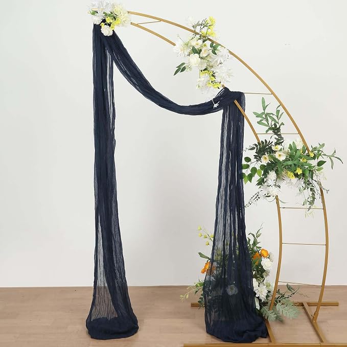 Efavormart 20ft Navy Blue Gauze Cheesecloth Wedding Arch Drapery Fabric - Image 5