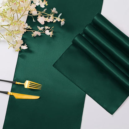 Horbaunal 6 Pack Satin Runners 12 x 72 Inch, Forest Green | Bright Silky Smooth - Image 5