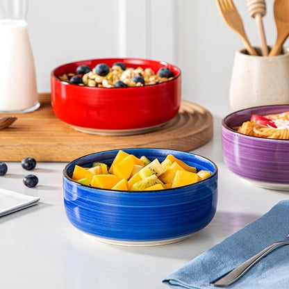 vancasso Bonita Cereal Bowls Set of 6, 24 OZ Ceramic Bowls - Image 5