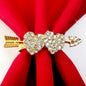 Valentine Napkin Rings Set of 6, Gold Heart Napkin Ring Holders, Diamond Love Napkin Buckles Holder for Valentine's Day, Weddings, Thanksgiving, Parties Table Settings Decor