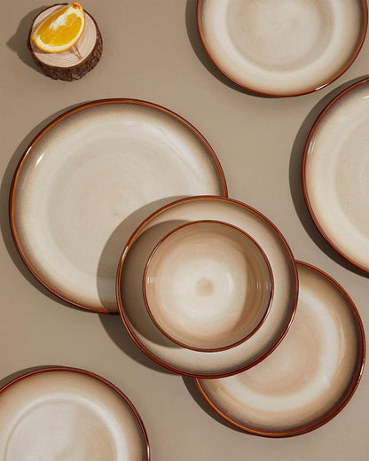24 Piece Dinnerware Sets for 8, Modern Stoneware Plates and Bowls Sets - Image 5