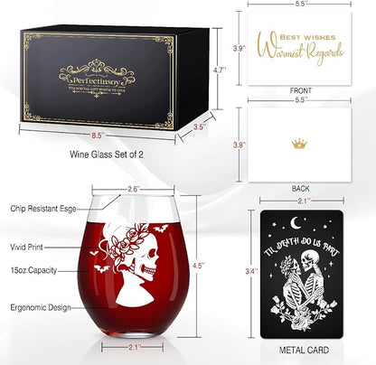 Perfectinsoy Skull Wine Glass 2 Piece - Image 2