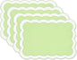 Hofdeco Premium Coastal Patio Indoor Outdoor Placemat Set of 4, 14"x19" Double-Layered, Waterproof Cloth Placemat for Kitchen or Dining Table. Green Embroidered Solid B