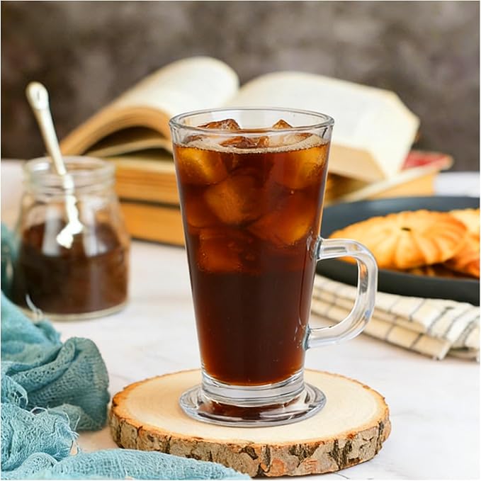 6 Pack Tall Irish Coffee Mugs - 9oz Irish Coffee Glasses - Clear Mugs - Image 6