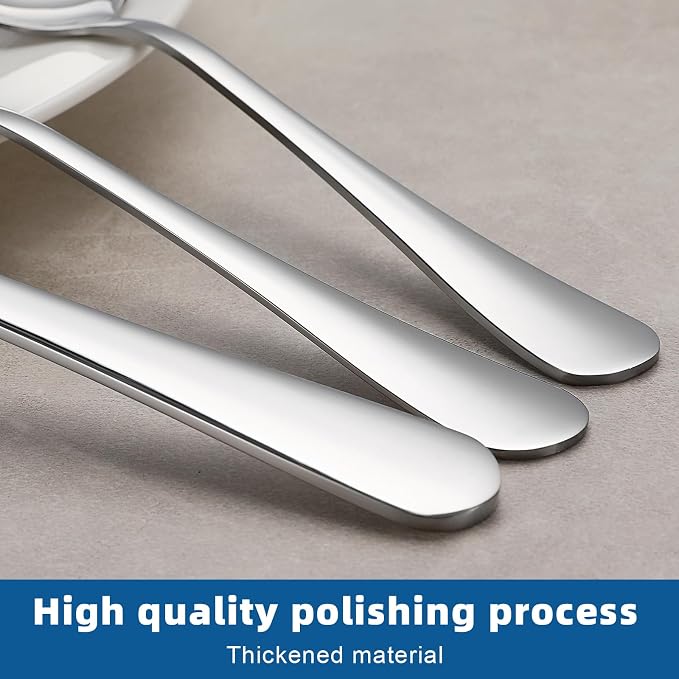 49 Pcs Silverware Set with Organizer, Stainless Steel Flatware Cutlery Set - Image 7