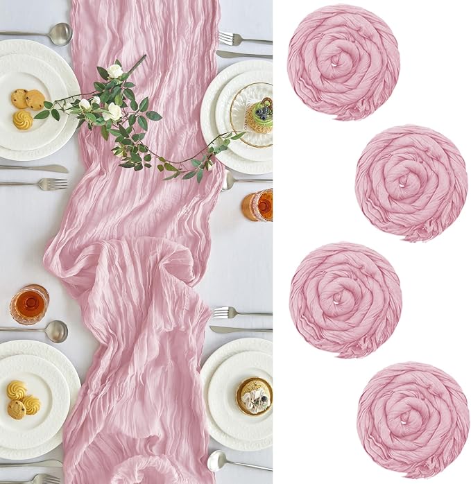 IVAPUPU Pink Table Runner 120 Inches by IVAPUPU
