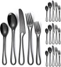 Black Silverware Hollow Flatware Set by A%C2%B7HOUSEWARE