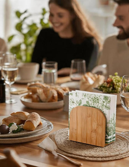 Napkin Holder for Table Stable Standing Napkin Dispenser Natural Bamboo | - Image 6