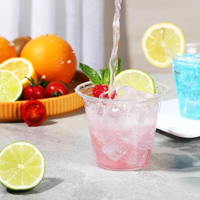BYSNOW 250 Pack 9 oz Clear Plastic Cups Disposable Plastic Wine Cups | - Image 5