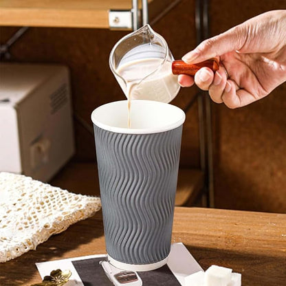 Clawsoff 50 Pack 20 oz Coffee Cups Disposable Insulated Paper Cup Gray | - Image 5
