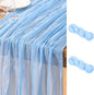 DeZerlor Baby Blue Cheesecloth Table Runners 2 Pack Summer Boho Runners | by DeZerlor
