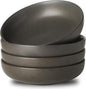 Stoneware Pasta Bowls, 34 oz Large Salad Bowl Set of 4, Ceramic Serving Bowls for Ramen, Pasta, Fruit, Cereal, Dinner, Wide and Shallow Bowls, Microwave & Dishwasher Safe, Matte Black